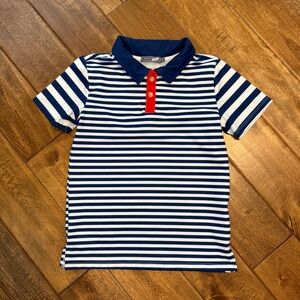 Boys Polo in Navy and White Stripes